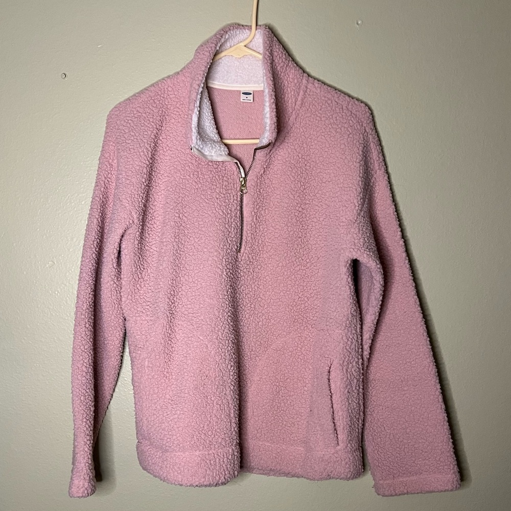 Pink half zip sweater